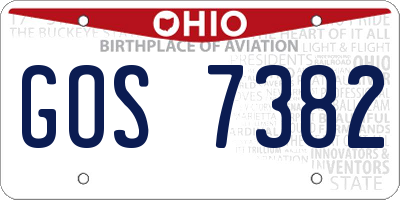 OH license plate GOS7382