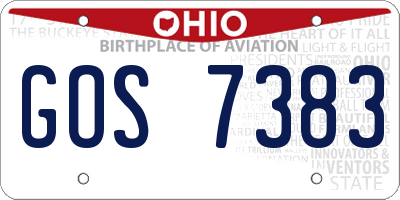 OH license plate GOS7383