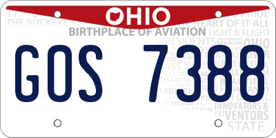 OH license plate GOS7388