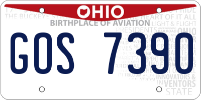 OH license plate GOS7390