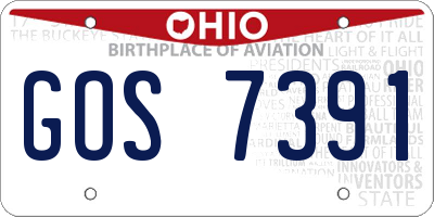 OH license plate GOS7391