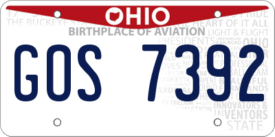OH license plate GOS7392