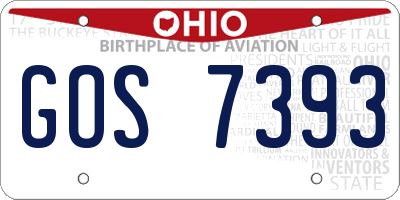 OH license plate GOS7393