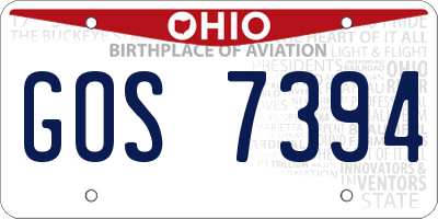 OH license plate GOS7394
