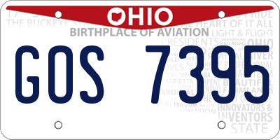 OH license plate GOS7395