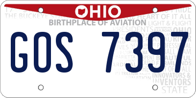 OH license plate GOS7397