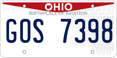 OH license plate GOS7398