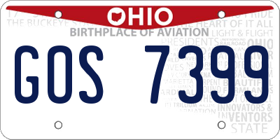 OH license plate GOS7399