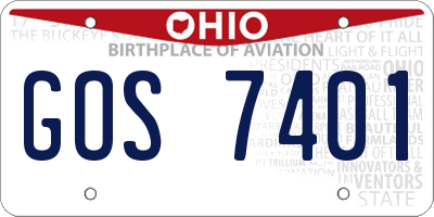 OH license plate GOS7401