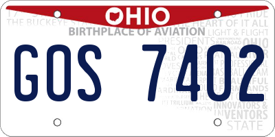 OH license plate GOS7402