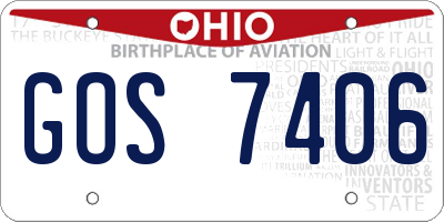 OH license plate GOS7406
