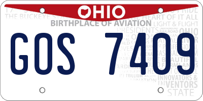 OH license plate GOS7409