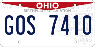 OH license plate GOS7410