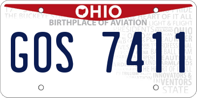 OH license plate GOS7411