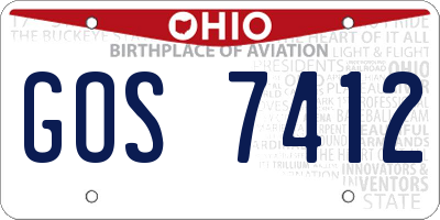 OH license plate GOS7412