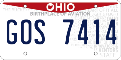 OH license plate GOS7414