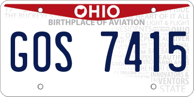 OH license plate GOS7415