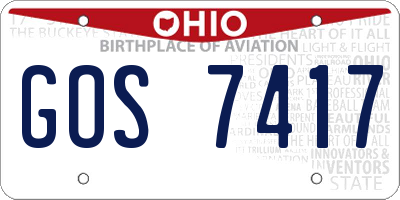 OH license plate GOS7417