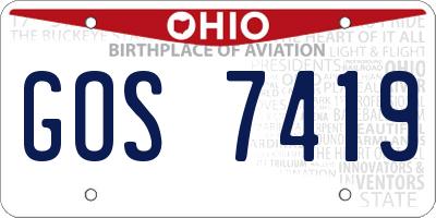 OH license plate GOS7419