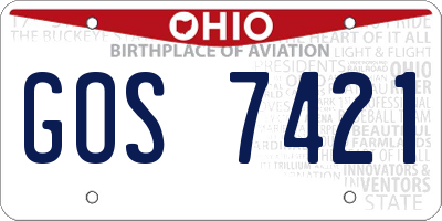 OH license plate GOS7421