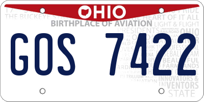 OH license plate GOS7422