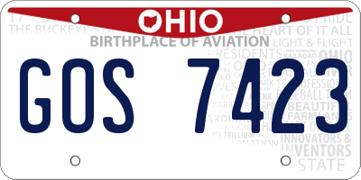 OH license plate GOS7423