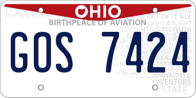 OH license plate GOS7424