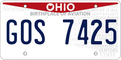 OH license plate GOS7425