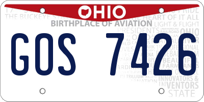 OH license plate GOS7426
