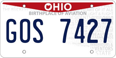 OH license plate GOS7427