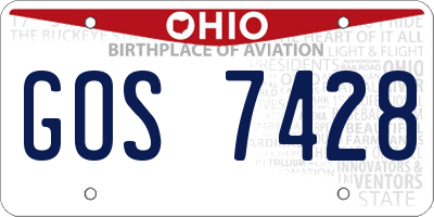 OH license plate GOS7428