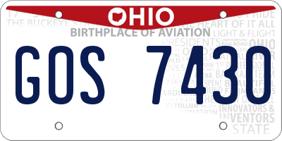 OH license plate GOS7430