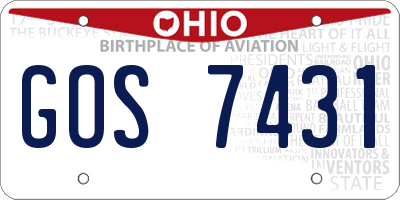 OH license plate GOS7431