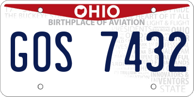 OH license plate GOS7432