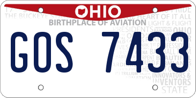 OH license plate GOS7433