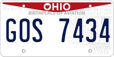 OH license plate GOS7434