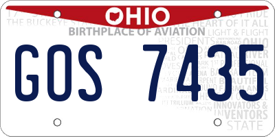 OH license plate GOS7435