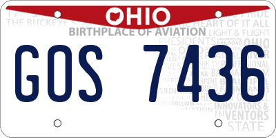OH license plate GOS7436