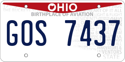 OH license plate GOS7437