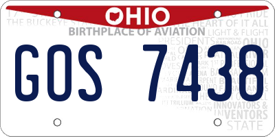 OH license plate GOS7438
