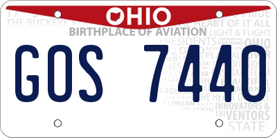 OH license plate GOS7440