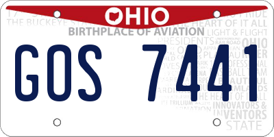 OH license plate GOS7441