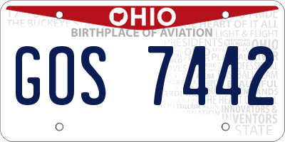 OH license plate GOS7442