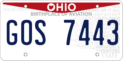 OH license plate GOS7443