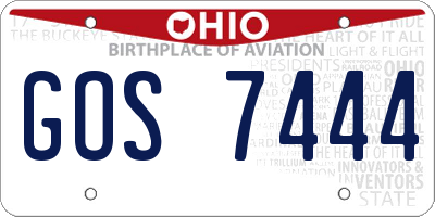 OH license plate GOS7444