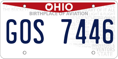 OH license plate GOS7446