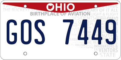 OH license plate GOS7449