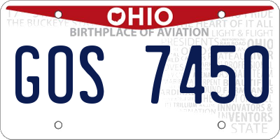 OH license plate GOS7450