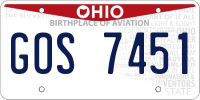 OH license plate GOS7451