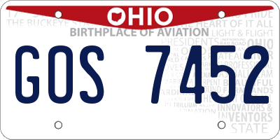 OH license plate GOS7452